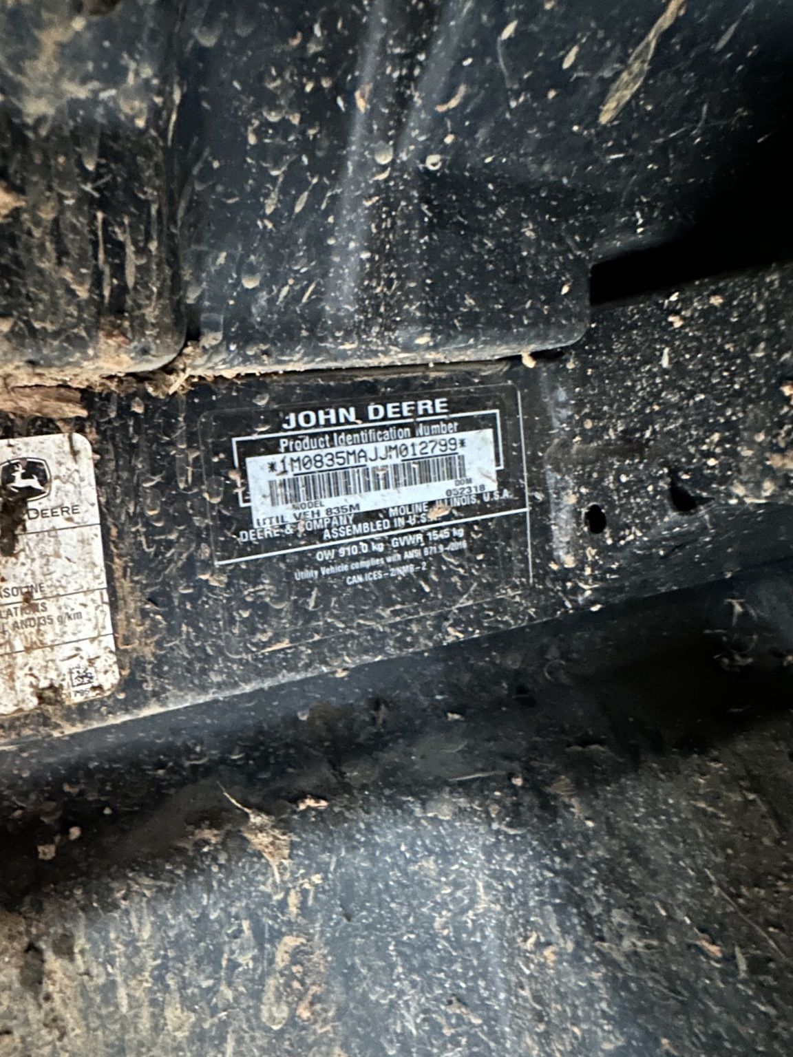 2018 John Deere XUV 835M