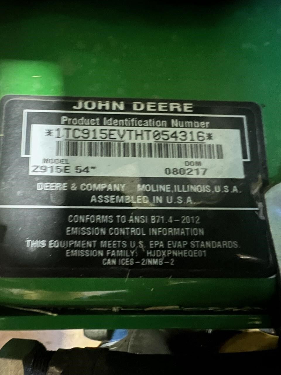 2017 John Deere Z915E