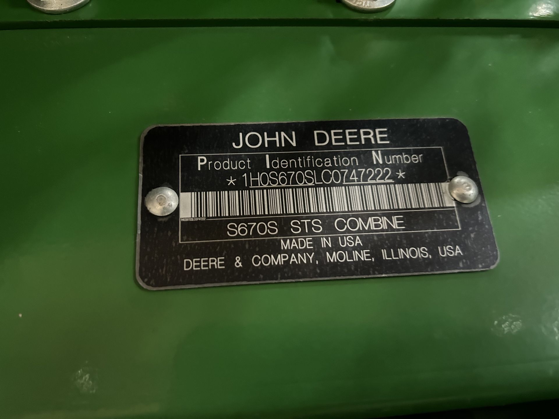 2012 John Deere S670