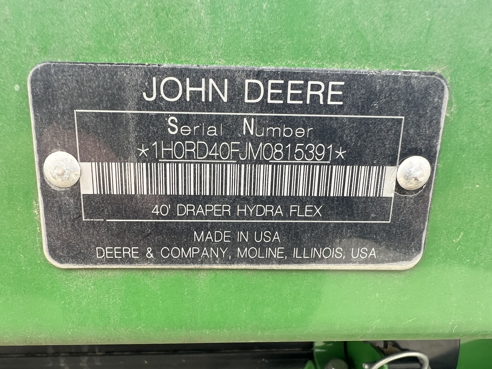 2021 John Deere RD40F