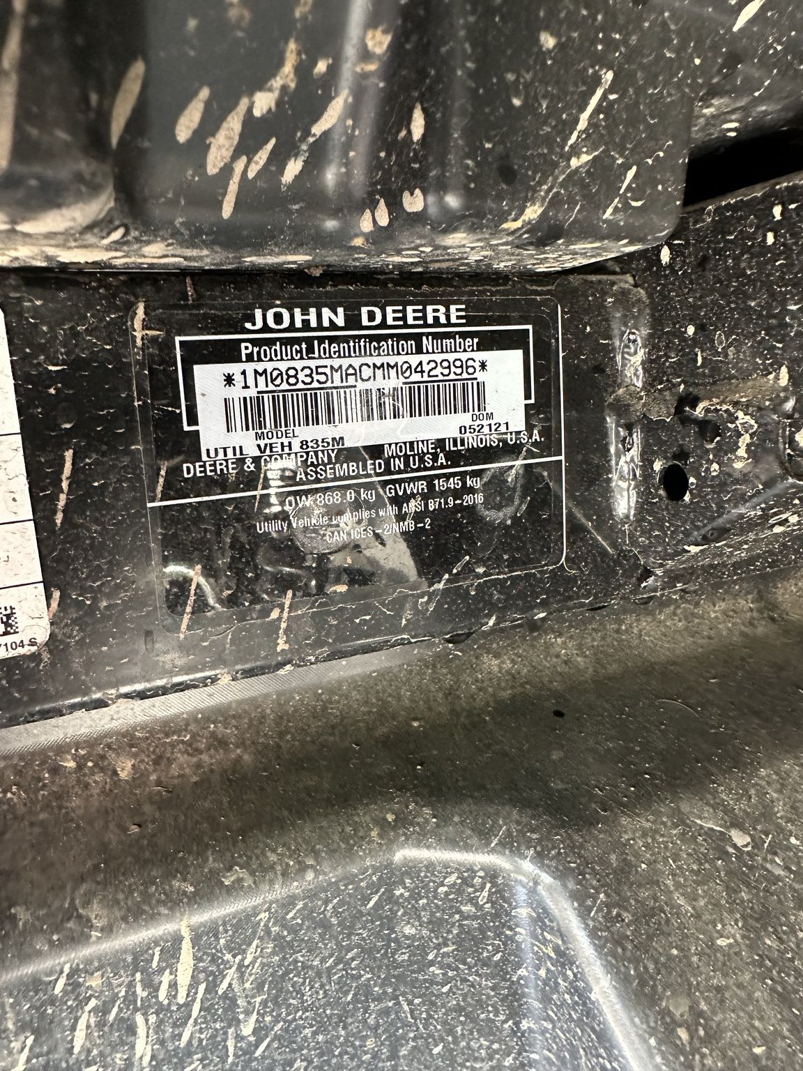 2021 John Deere XUV 835M