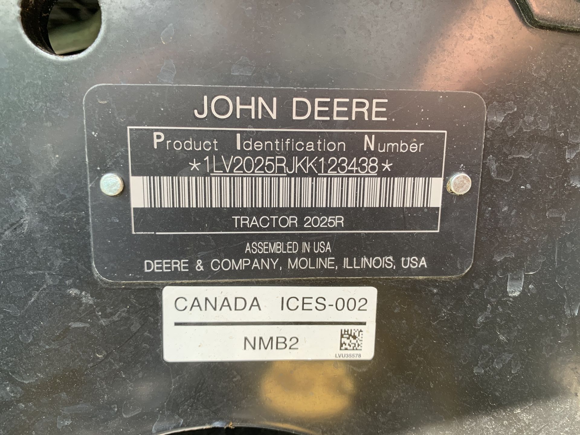 2020 John Deere 2025R