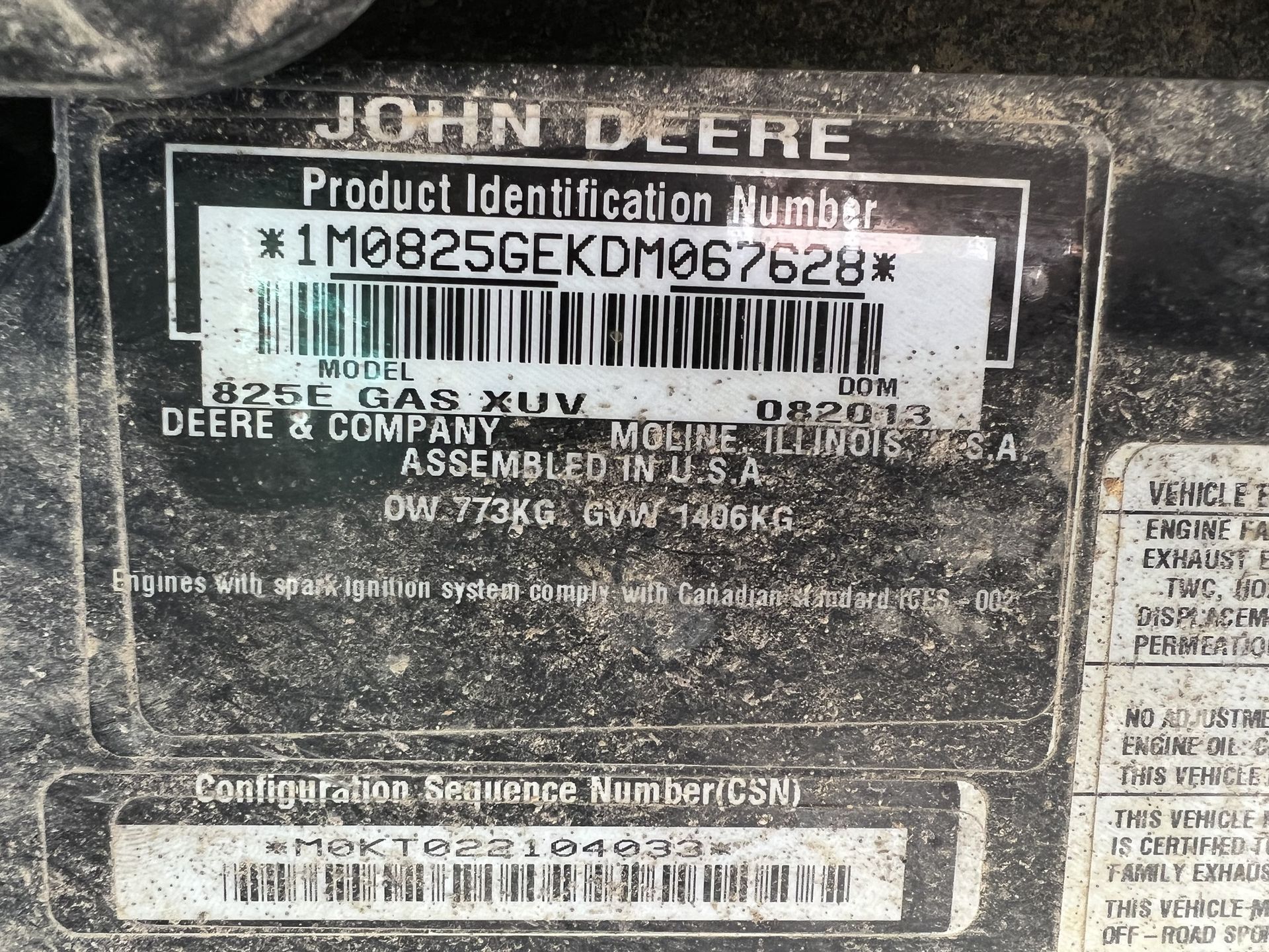 2013 John Deere XUV 825i