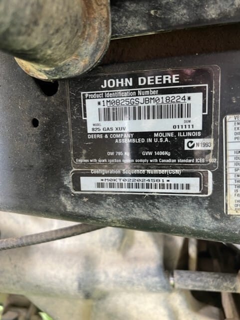 2011 John Deere XUV 825I GREEN